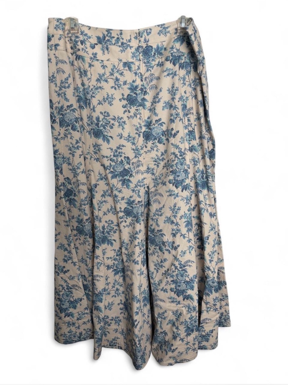 Tuckernuck Blue Floral A-Line Midi Skirt on Cream